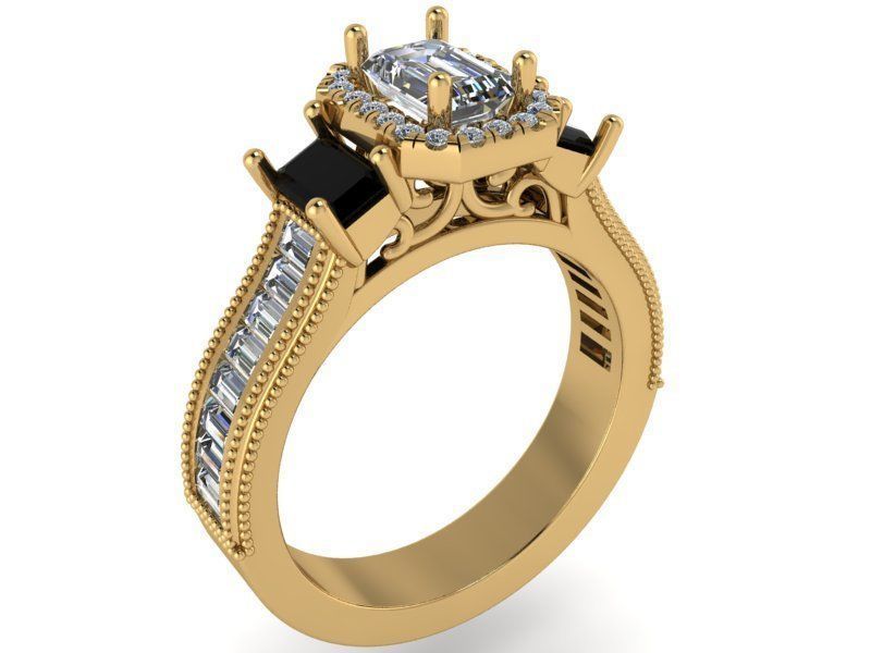 Bid Diamond Halo Ring 1417 3D Print Model 3D print model_1