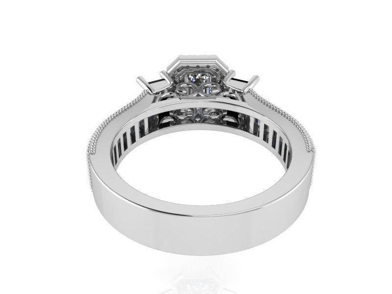 Bid Diamond Halo Ring 1417 3D Print Model 3D print model_3