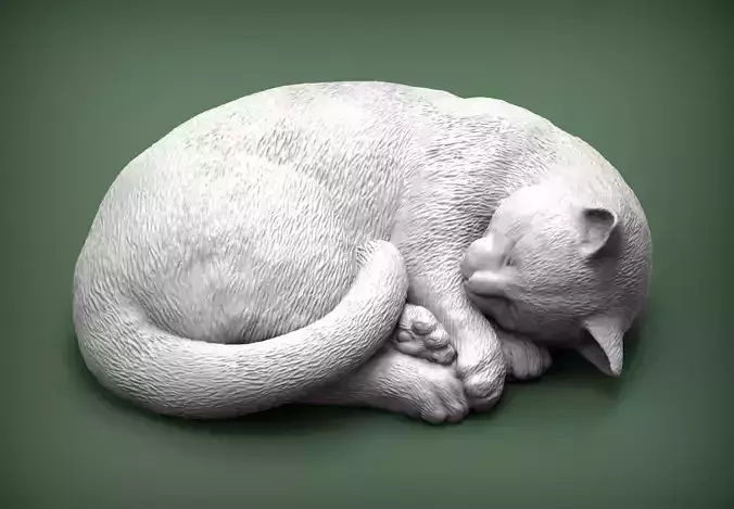 sleeping cat 3D print model