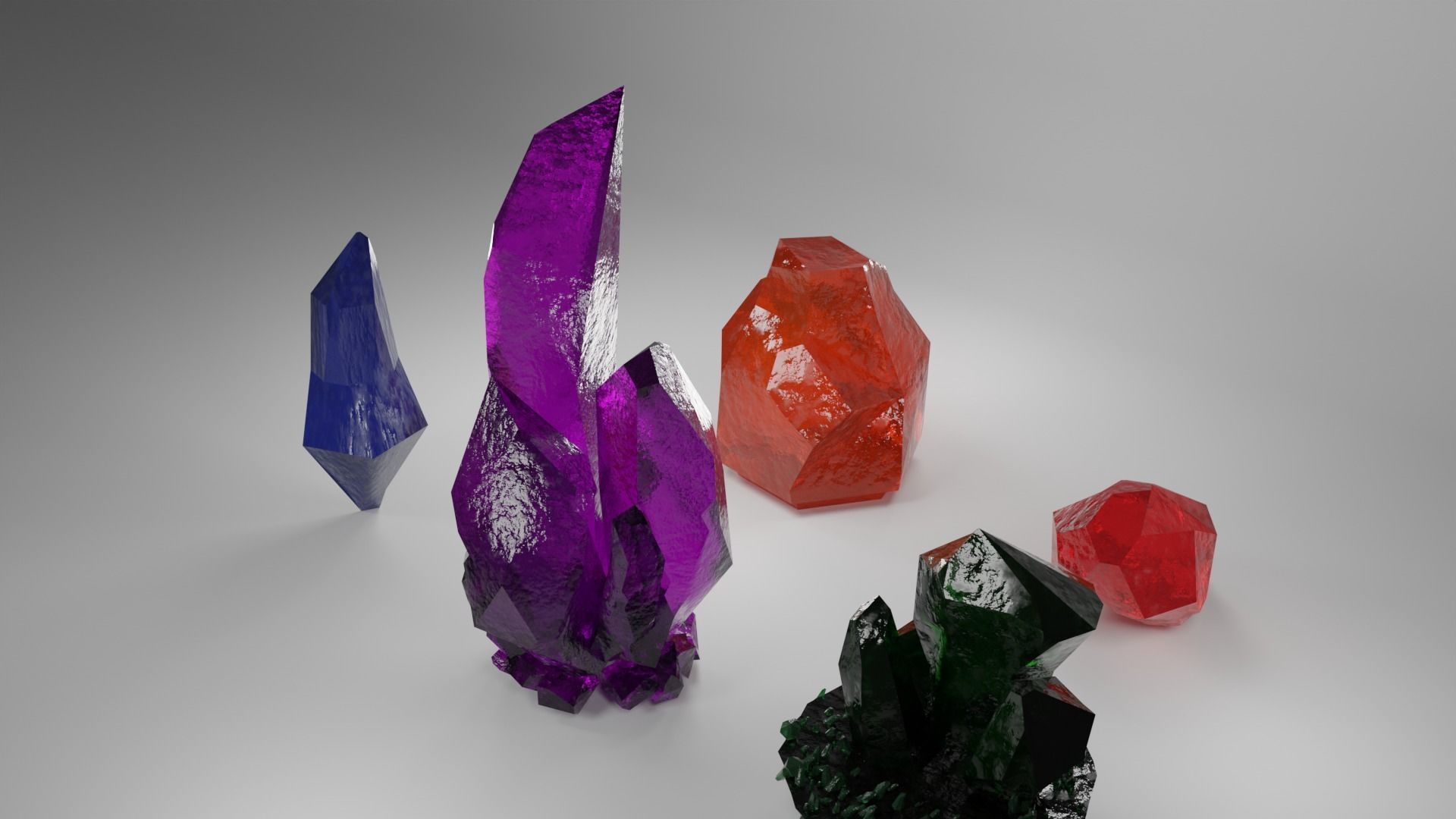 Simple 3D crystal  Low-poly 3D model_1