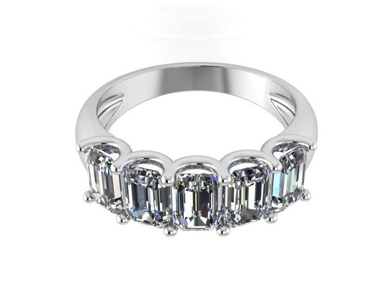 5-Stone Diamond Ring 1418 3D print model 3D print model_2