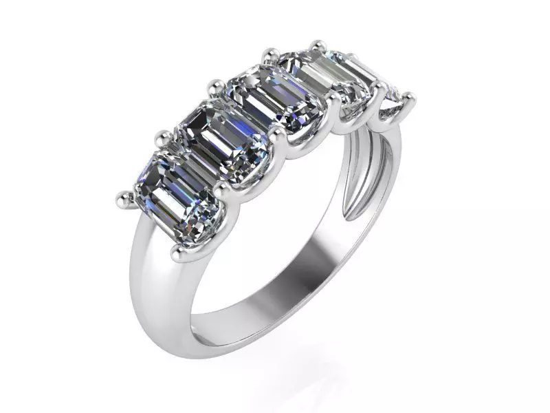 5-Stone Diamond Ring 1418 3D print model 3D print model_0