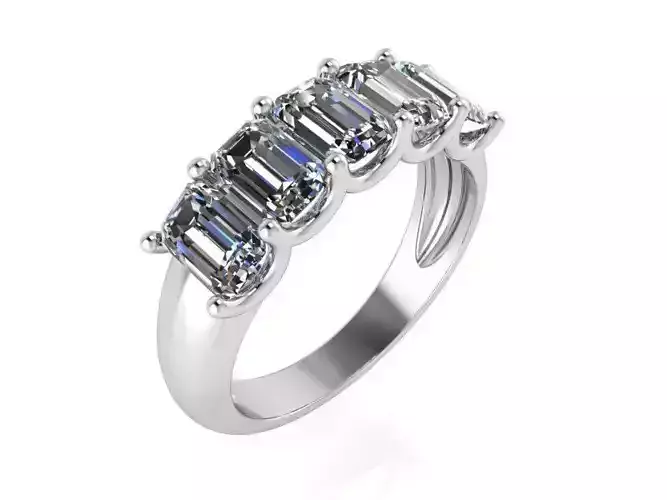 5-Stone Diamond Ring 1418 3D print model