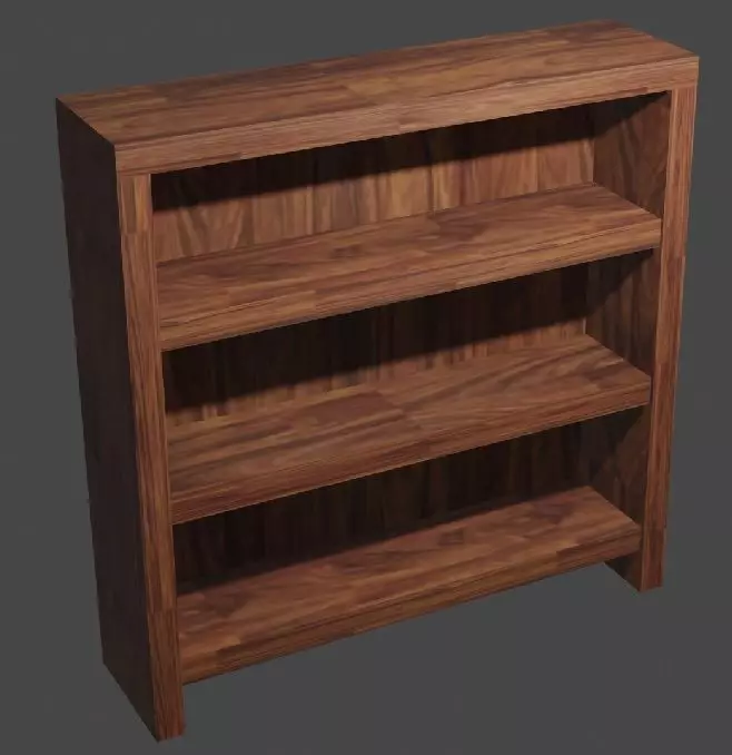 Mahogany Bookshelf Free low-poly 3D model