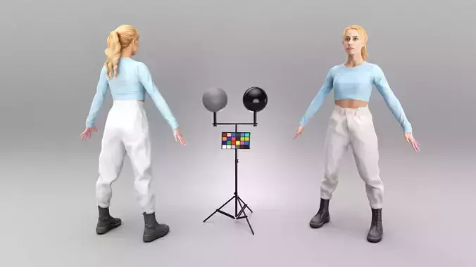 Cute woman ready for animation 363 Low-poly 3D model