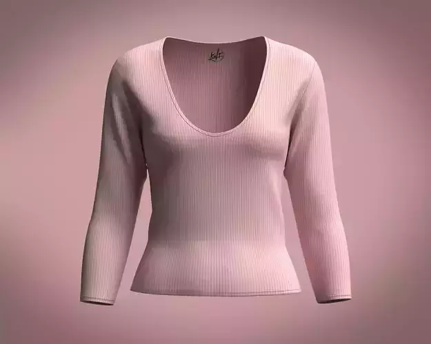 Ladies Knitted v Neck Sweater