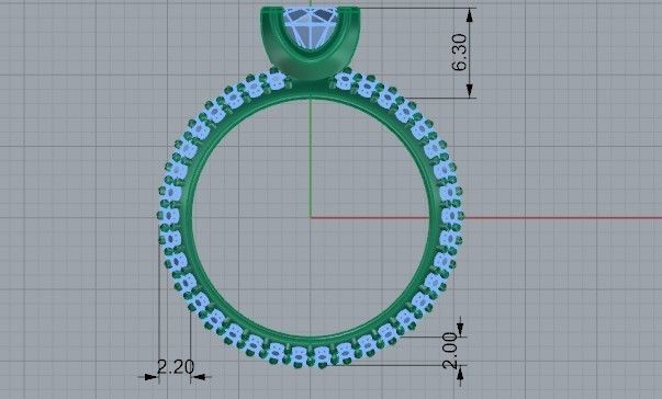Marquise Halo Ring 1419 3D print model 3D print model_6
