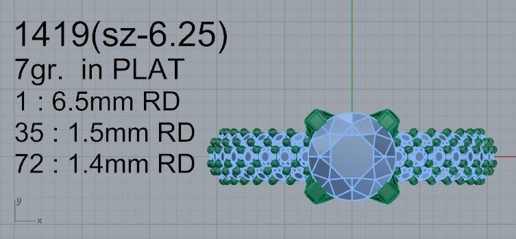 Marquise Halo Ring 1419 3D print model 3D print model_4