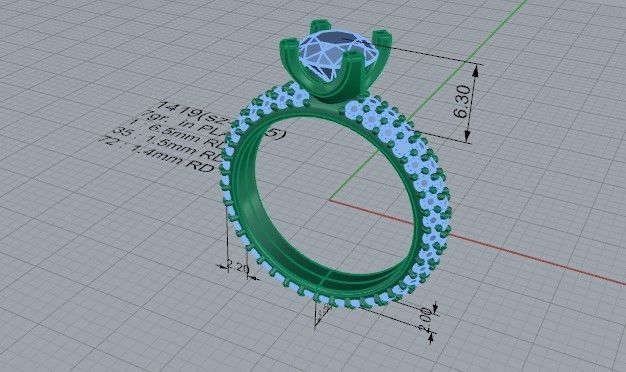 Marquise Halo Ring 1419 3D print model 3D print model_5