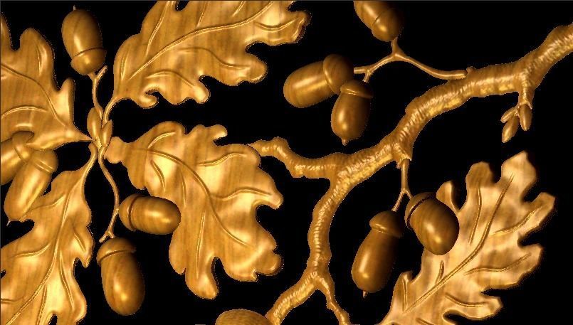 Birds On the Oak Branches 3D print model_4