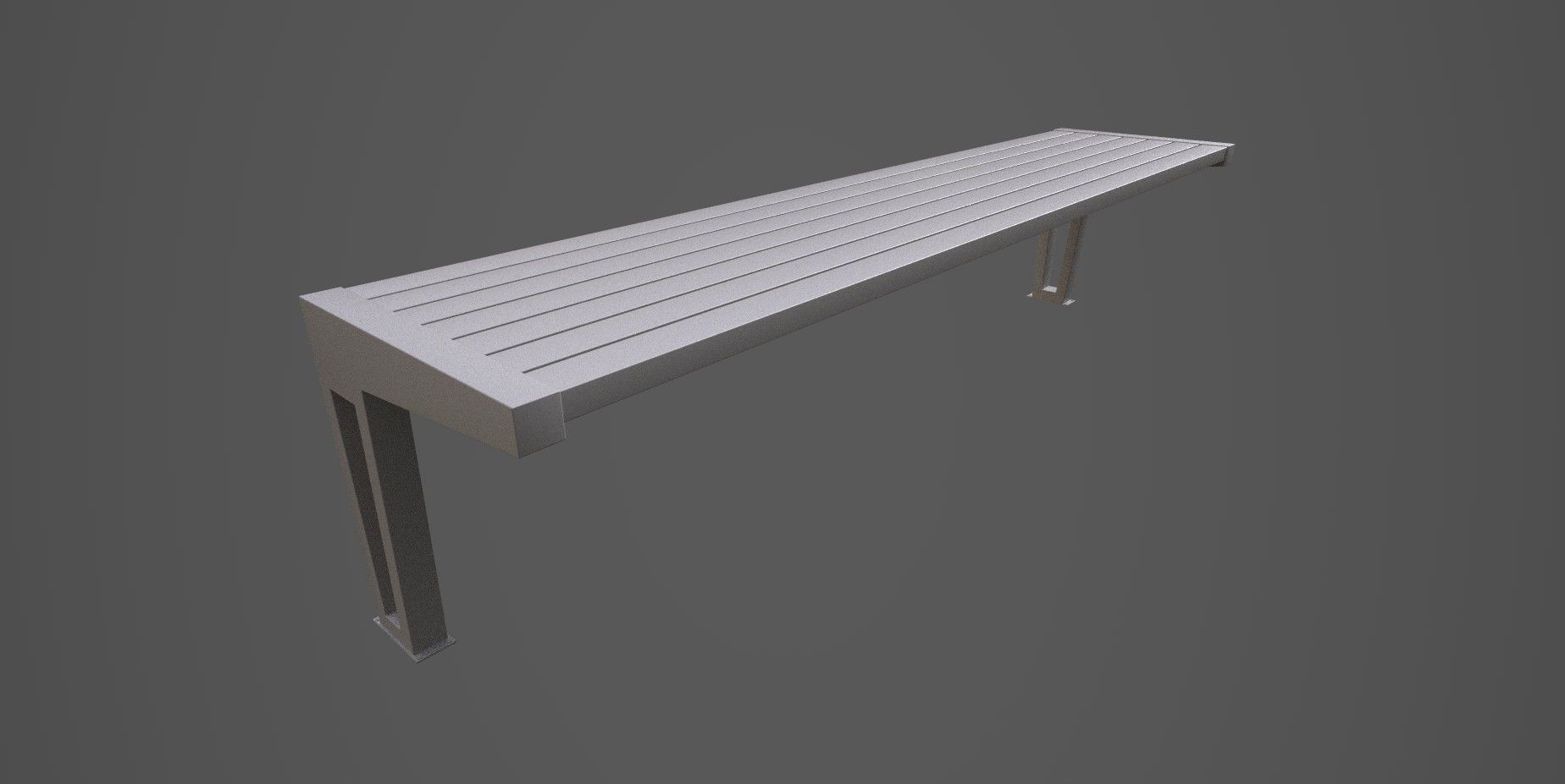 Bench Low-poly 3D model_5