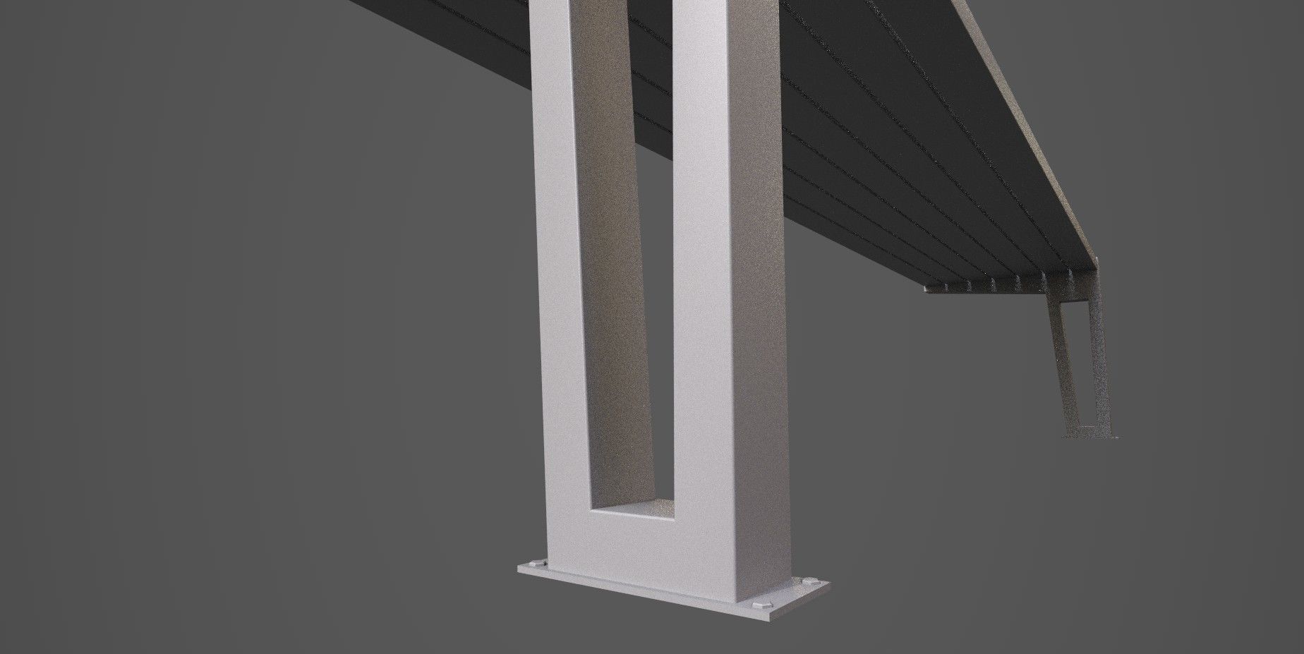 Bench Low-poly 3D model_6