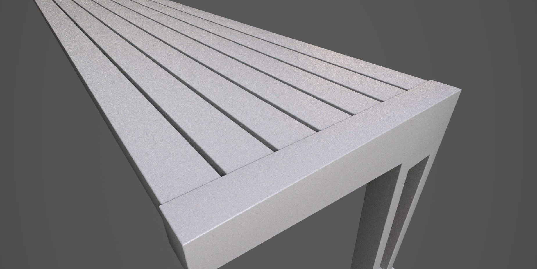 Bench Low-poly 3D model_7