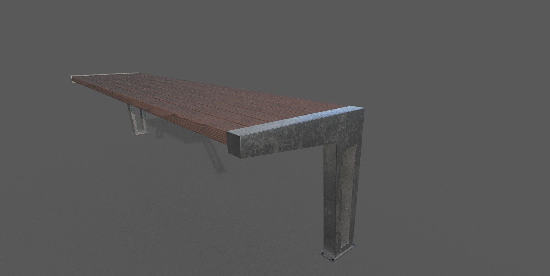 Bench Low-poly 3D model_2