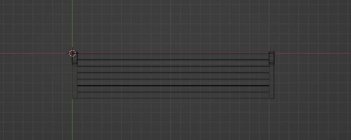 Bench Low-poly 3D model_9