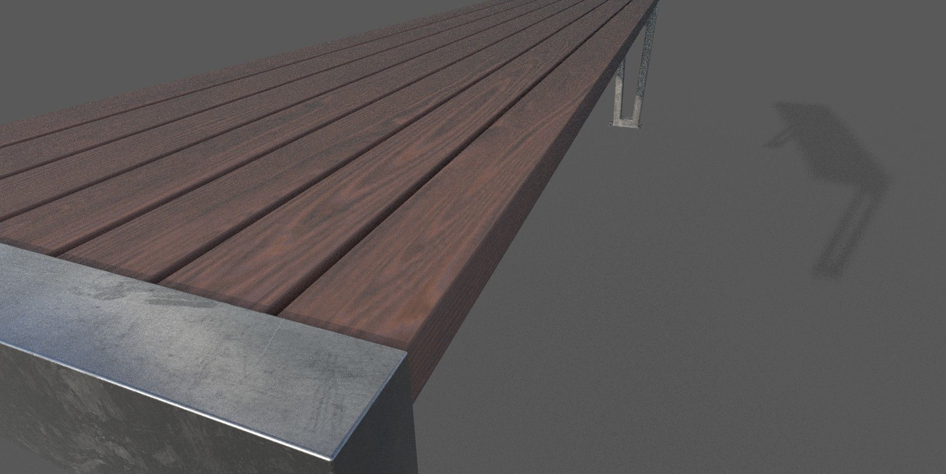 Bench Low-poly 3D model_4