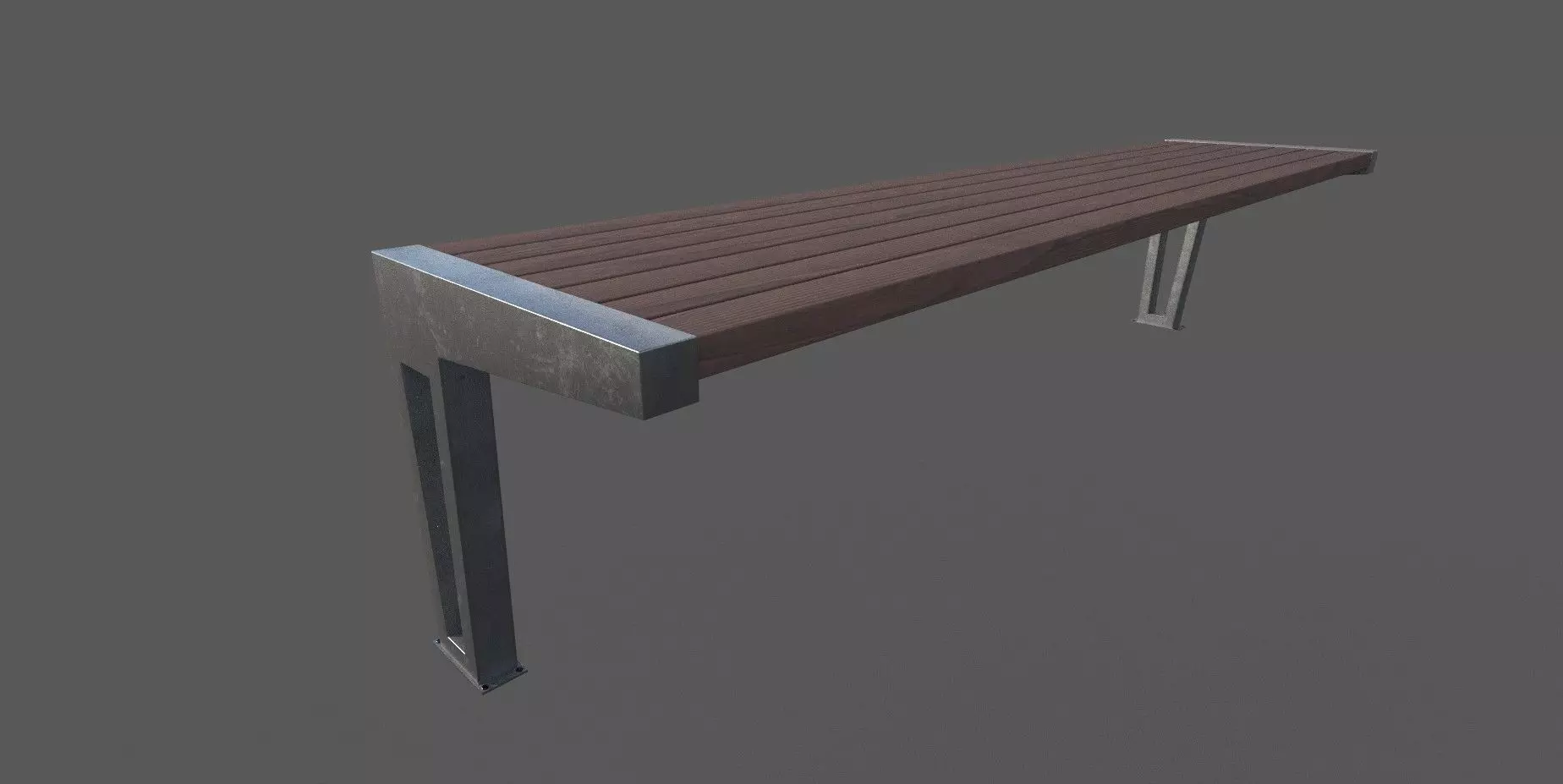 Bench Low-poly 3D model_0