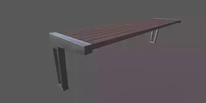 Bench Low-poly 3D model Bench Low-poly 3D model