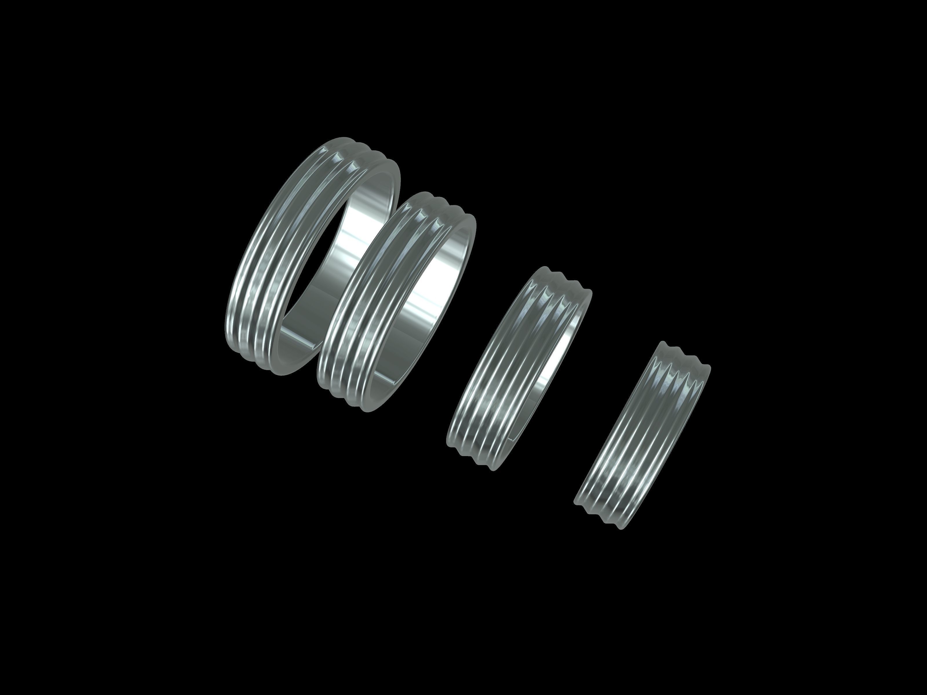 4 sizes wedding ring 5555 stl verified 3D print model_49