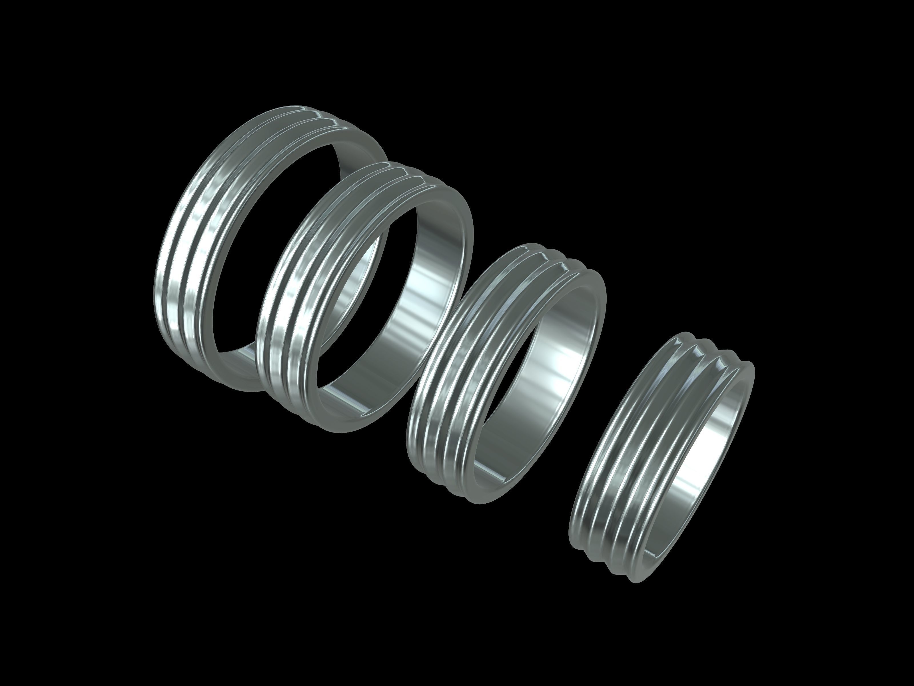 4 sizes wedding ring 5555 stl verified 3D print model_58