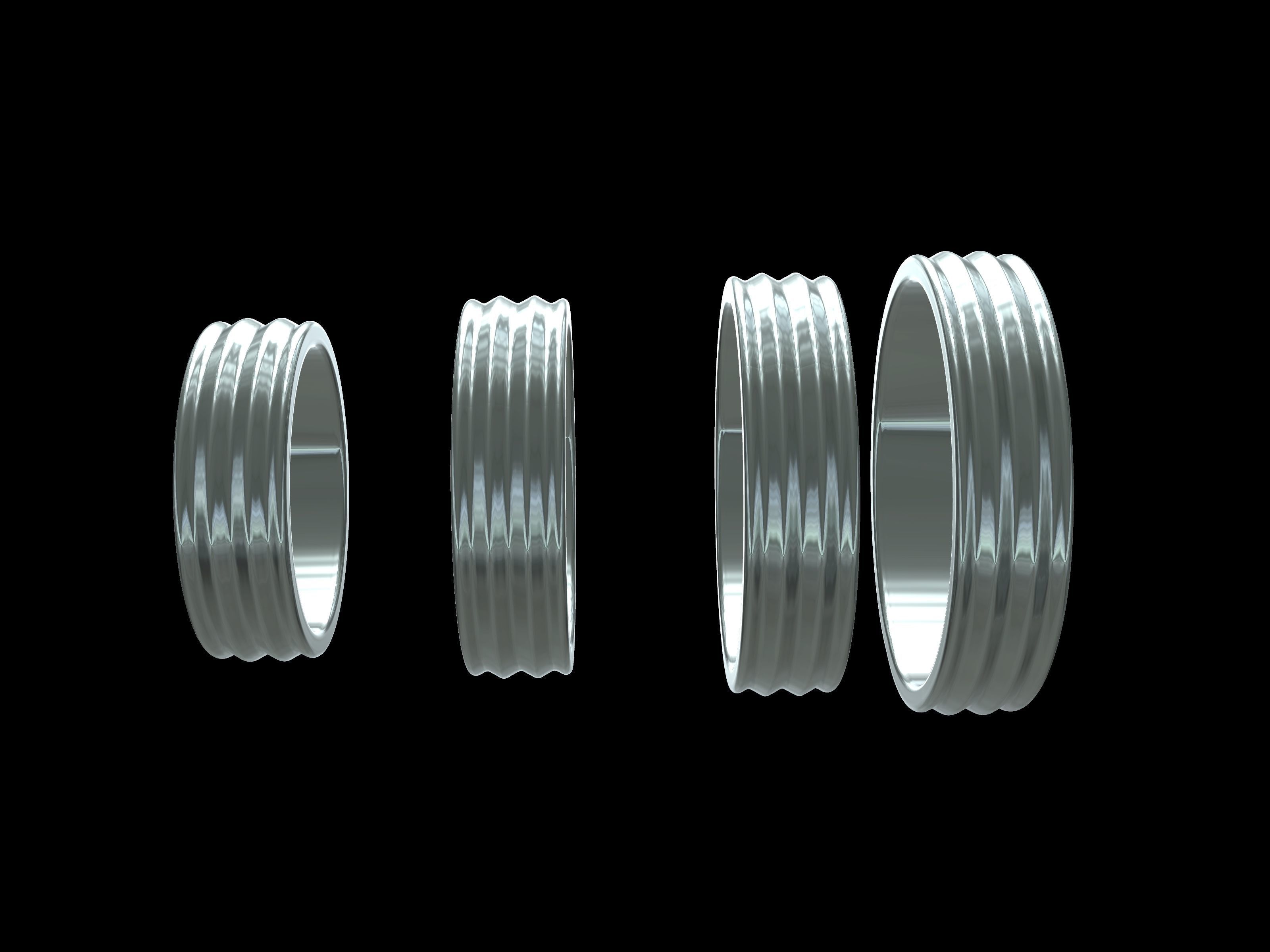 4 sizes wedding ring 5555 stl verified 3D print model_44