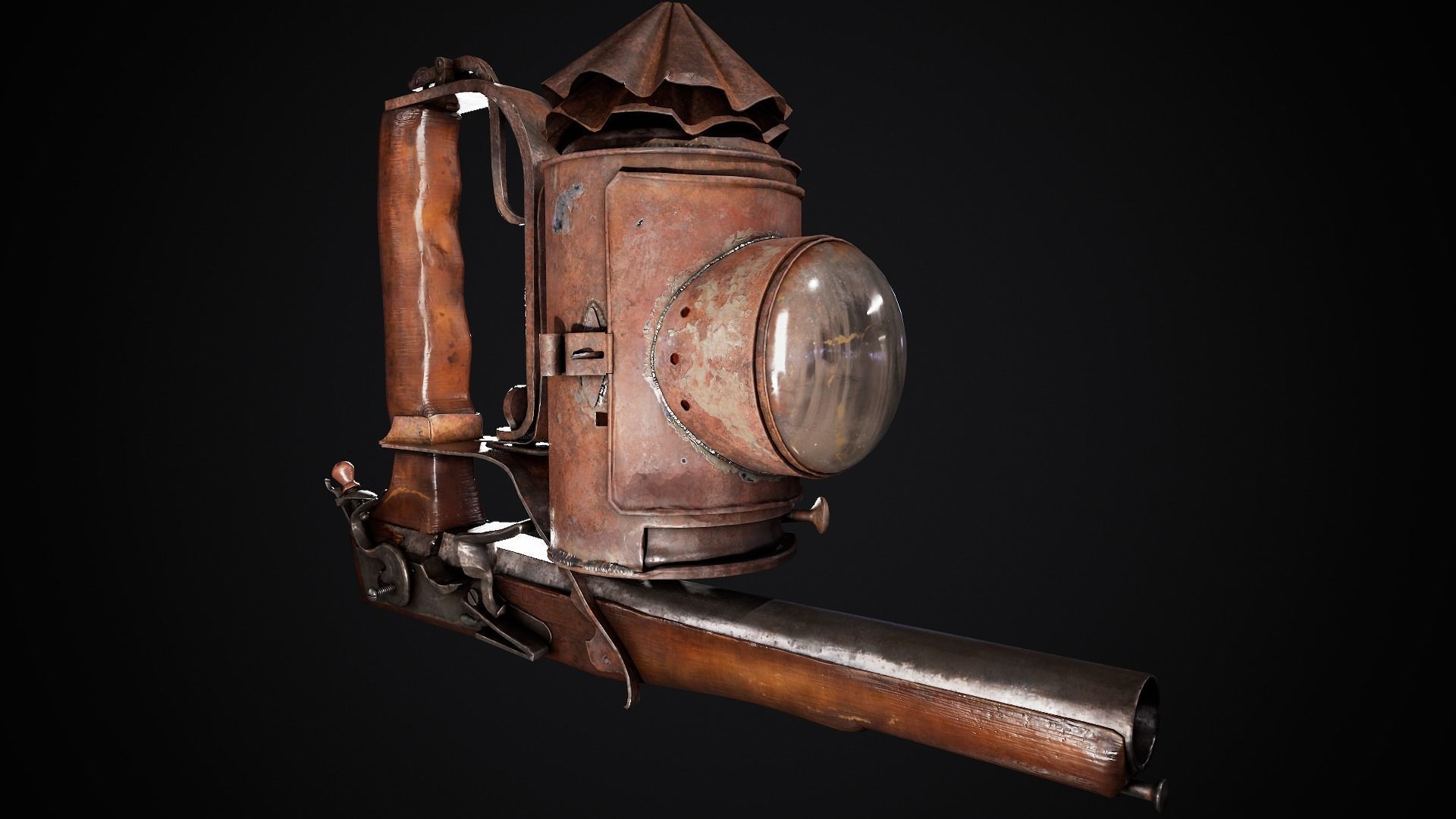 Pistol - flashlight Low-poly 3D model_3