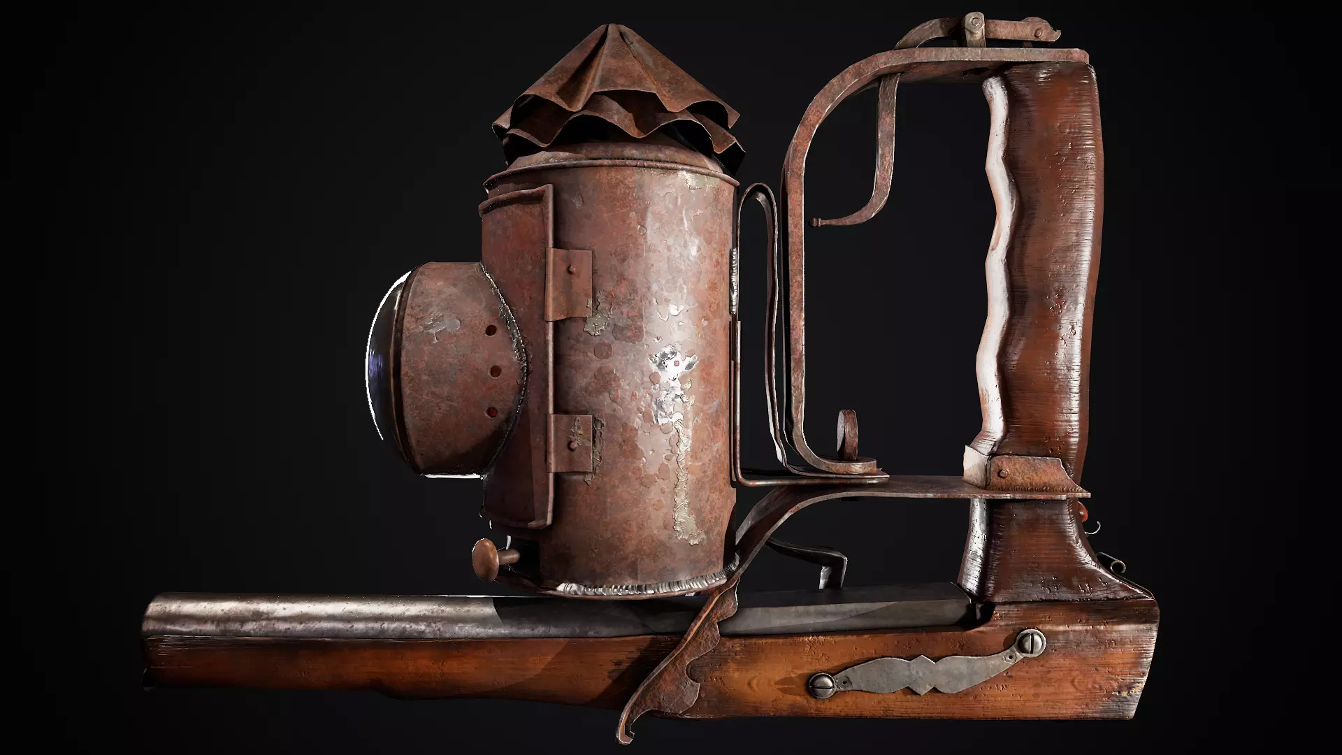 Pistol - flashlight Low-poly 3D model_0