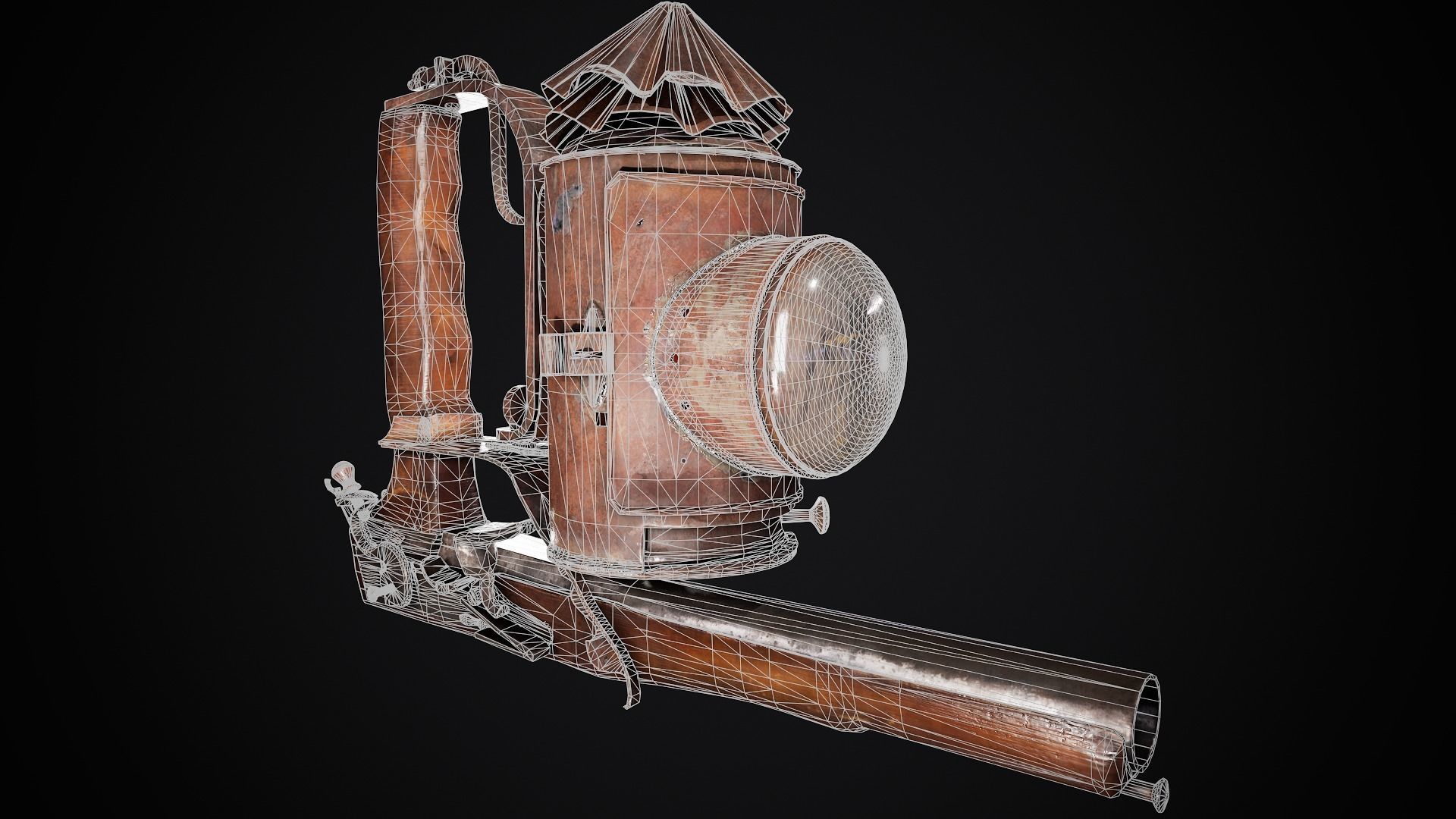 Pistol - flashlight Low-poly 3D model_8