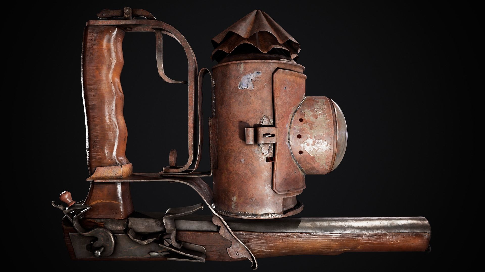 Pistol - flashlight Low-poly 3D model_2