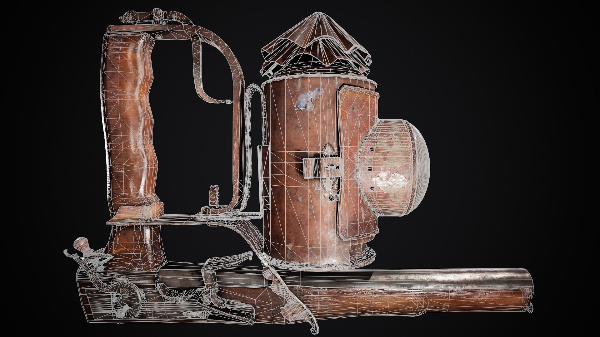 Pistol - flashlight Low-poly 3D model_7