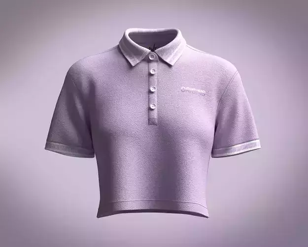 Ladies-Towelling cropped polo