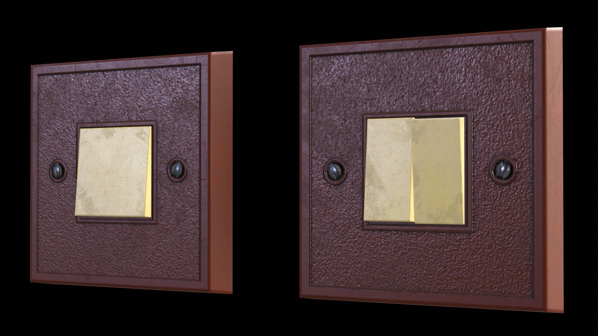 Soviet Light Switches Collection Low-poly 3D model_22