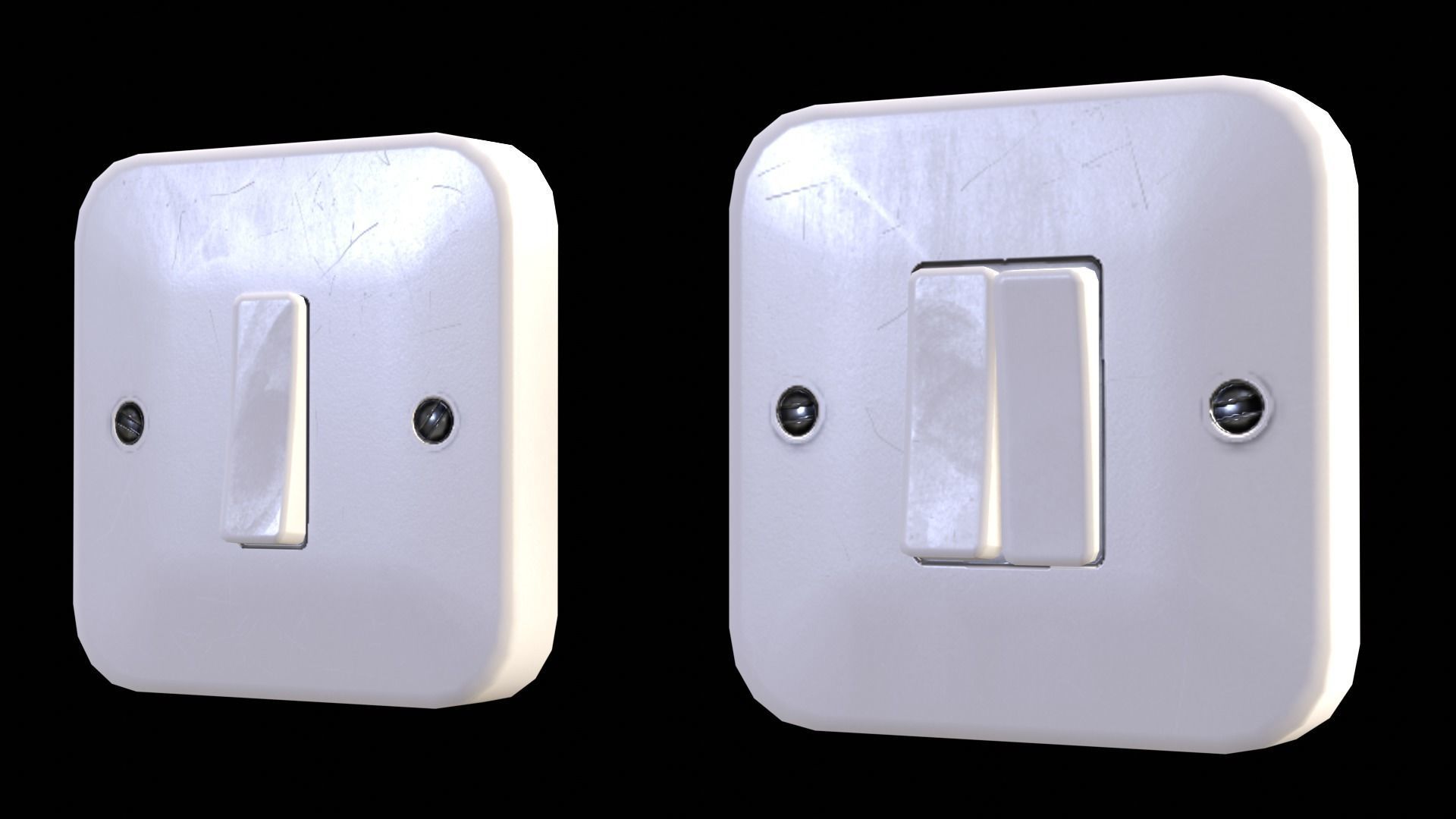 Soviet Light Switches Collection Low-poly 3D model_15