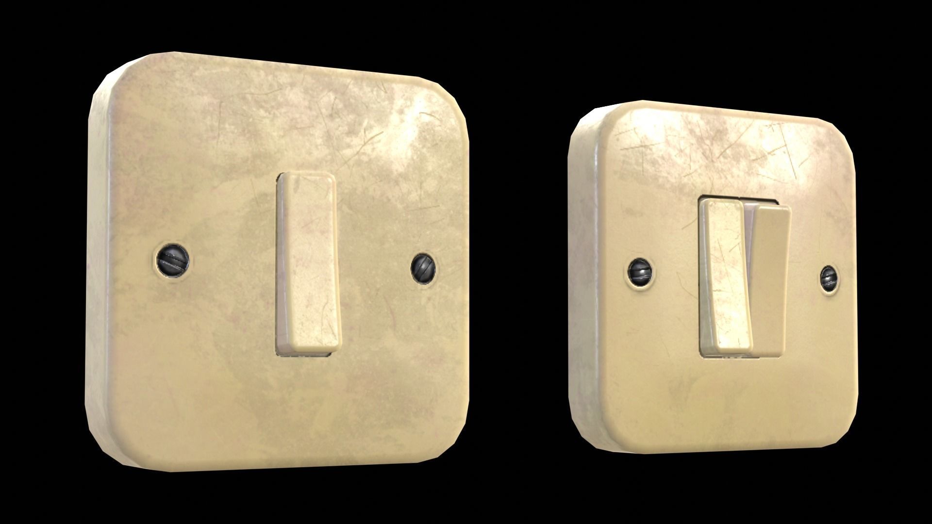 Soviet Light Switches Collection Low-poly 3D model_18