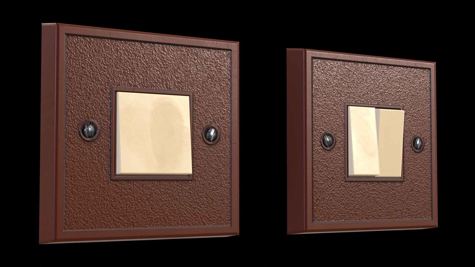 Soviet Light Switches Collection Low-poly 3D model_21