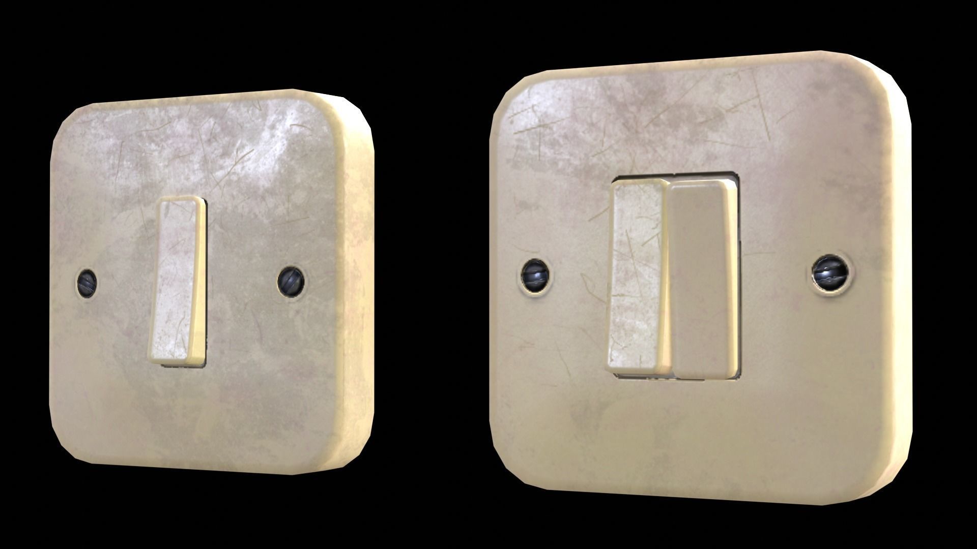 Soviet Light Switches Collection Low-poly 3D model_17