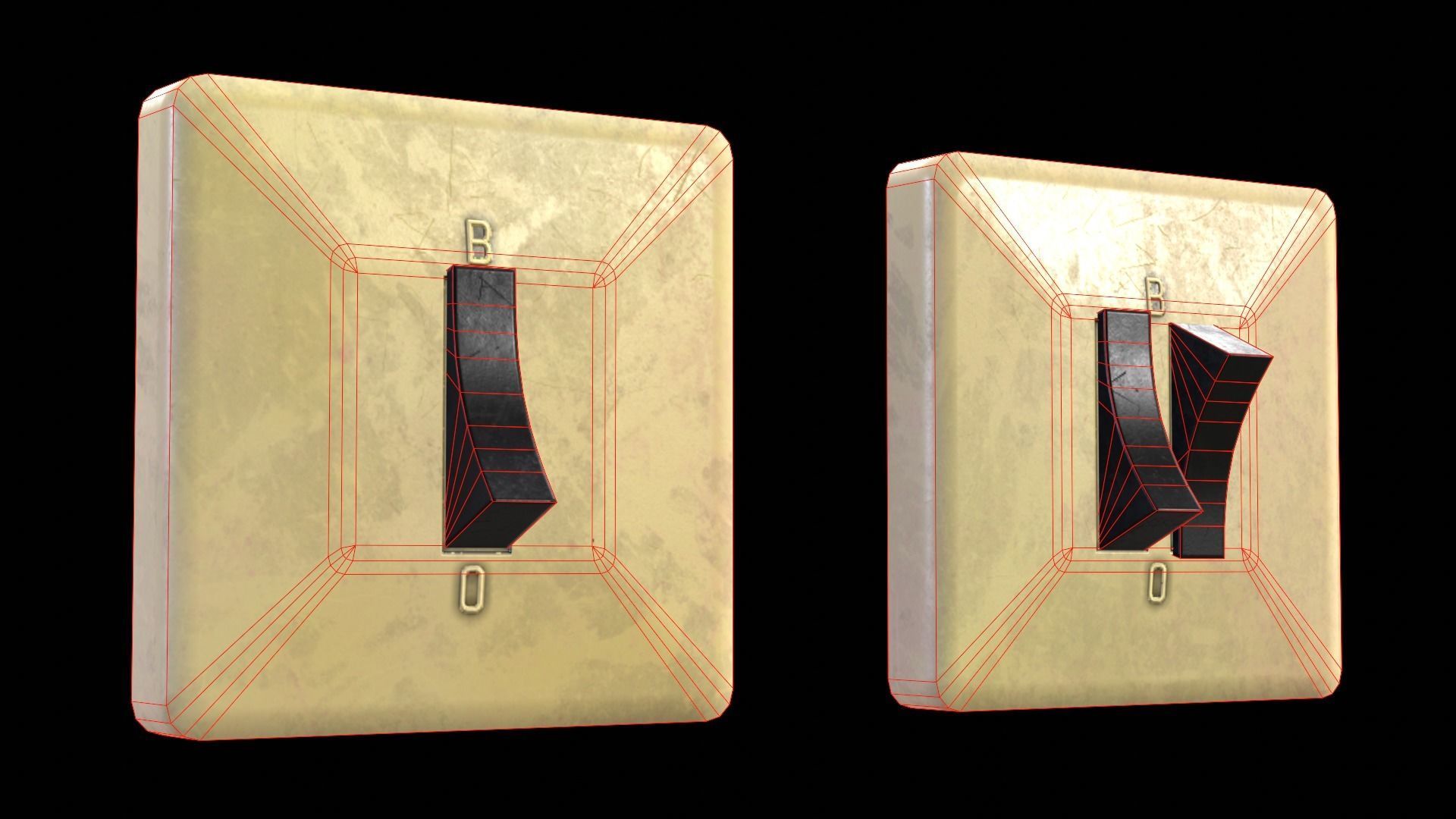 Soviet Light Switches Collection Low-poly 3D model_39