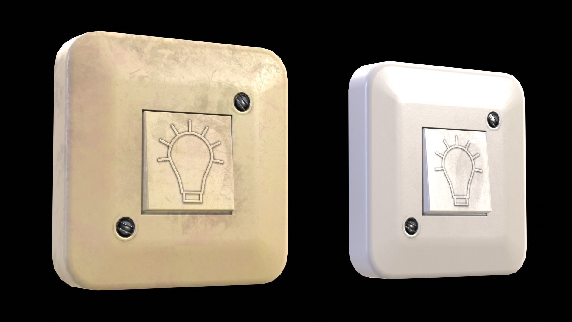 Soviet Light Switches Collection Low-poly 3D model_26