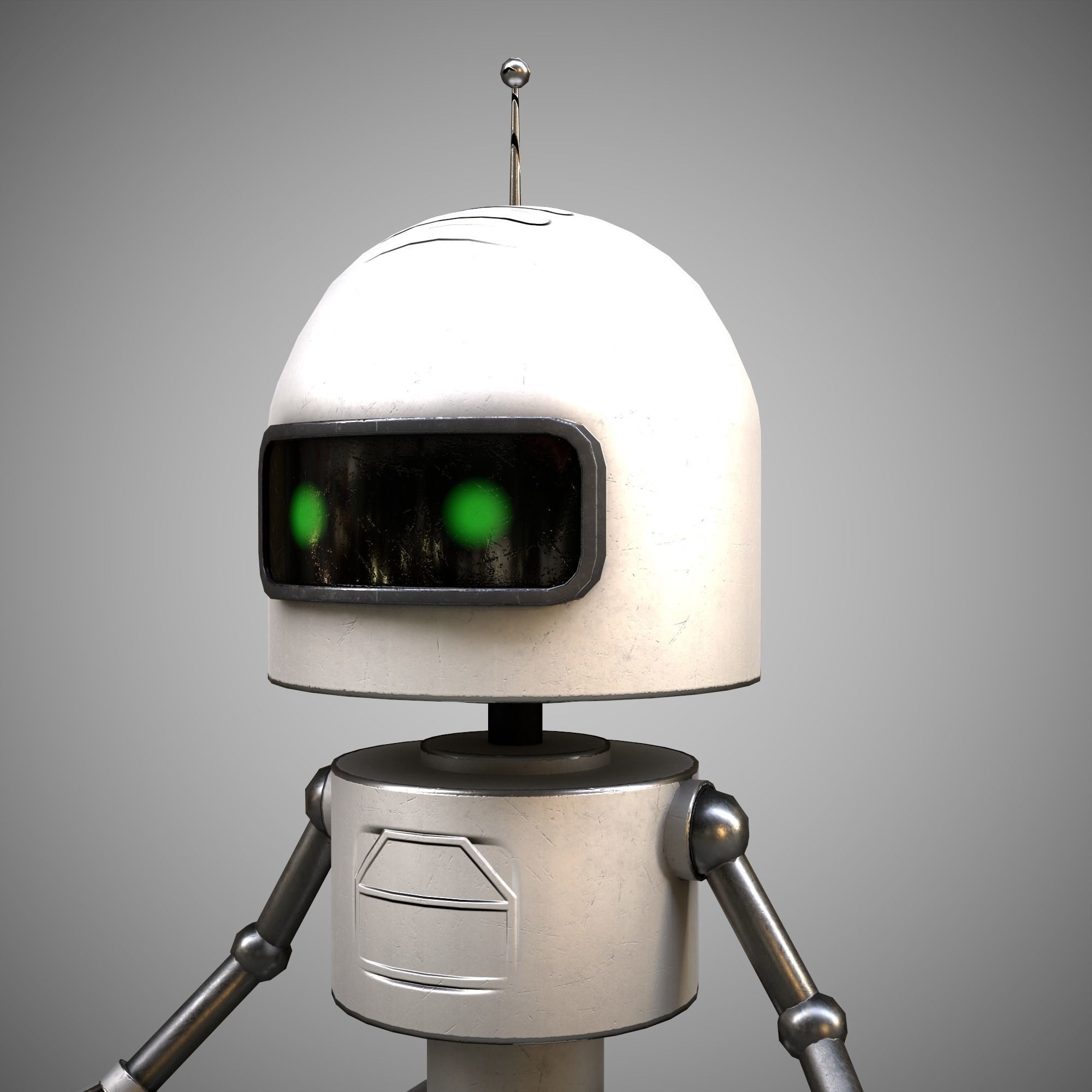 A low-poly 3D modelof a robot of three types Low-poly 3D model_7