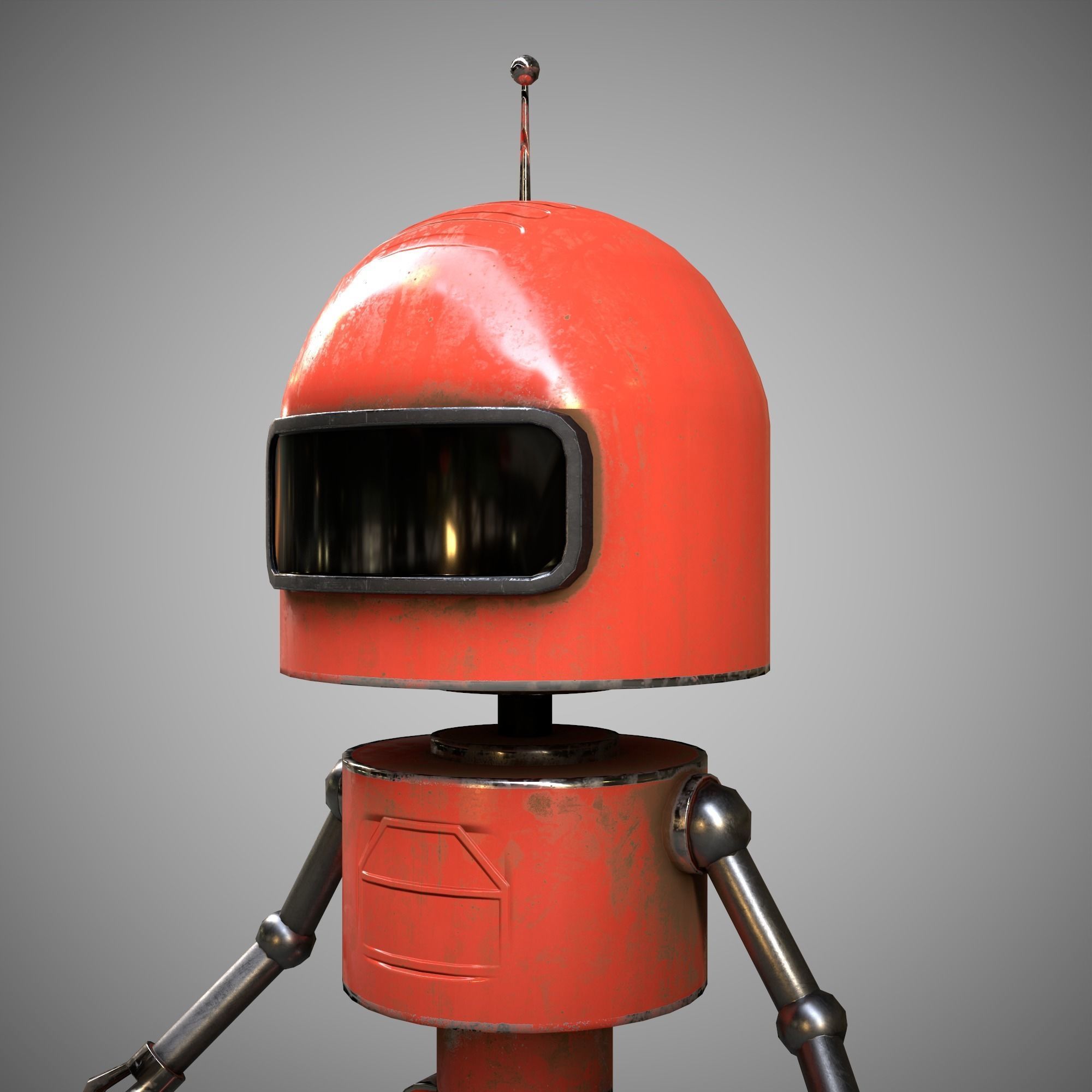 A low-poly 3D modelof a robot of three types Low-poly 3D model_1