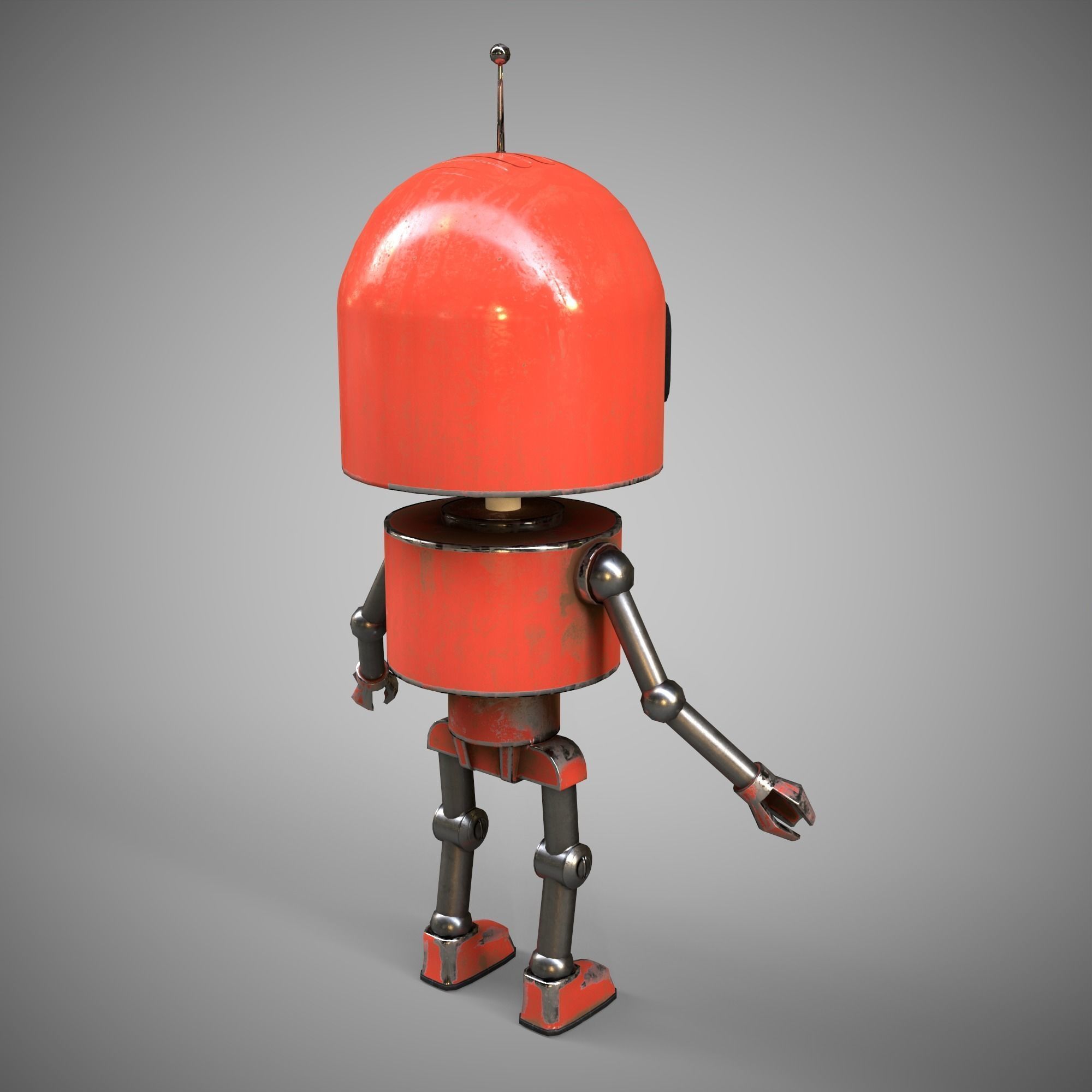 A low-poly 3D modelof a robot of three types Low-poly 3D model_3