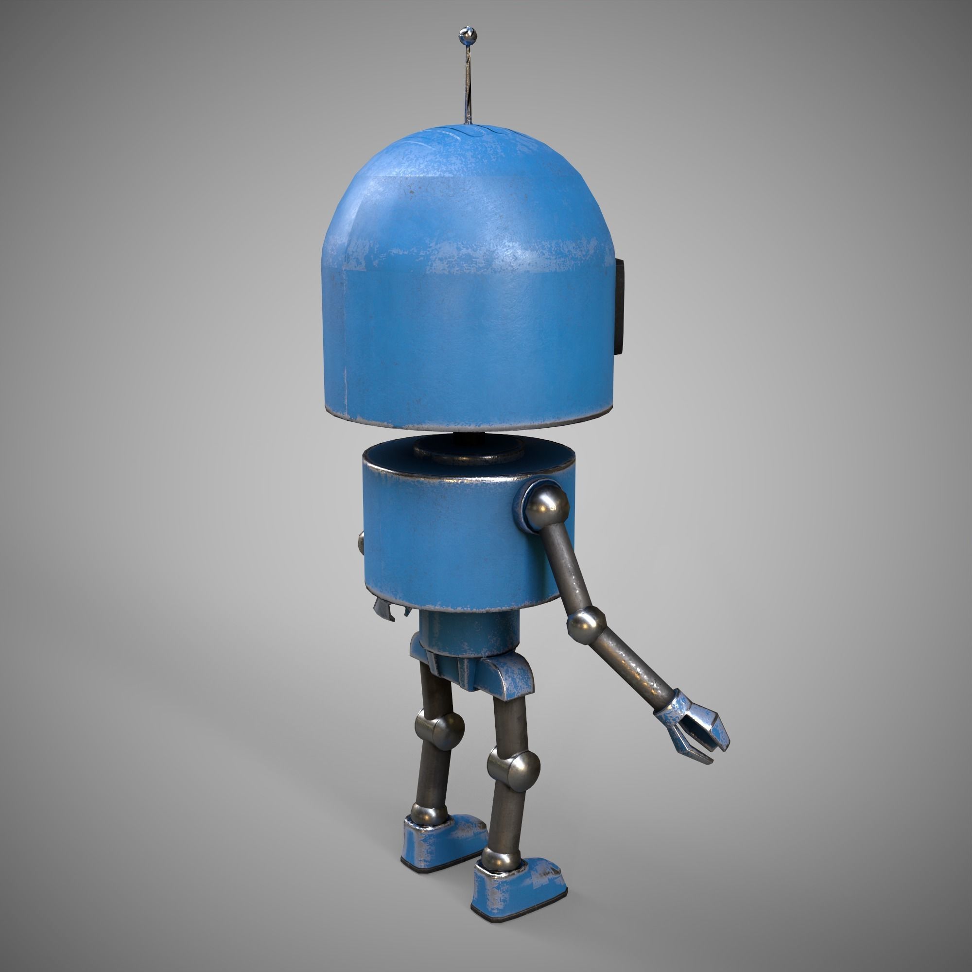 A low-poly 3D modelof a robot of three types Low-poly 3D model_6