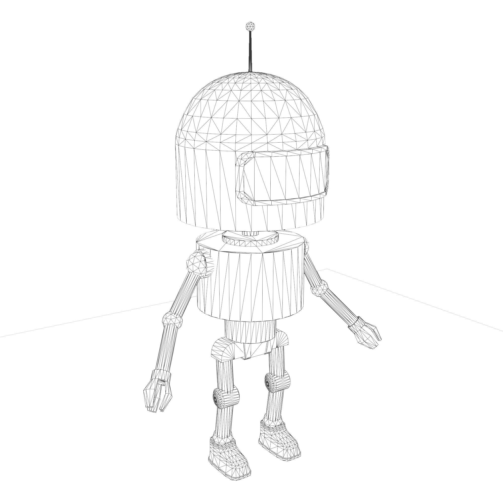 A low-poly 3D modelof a robot of three types Low-poly 3D model_12