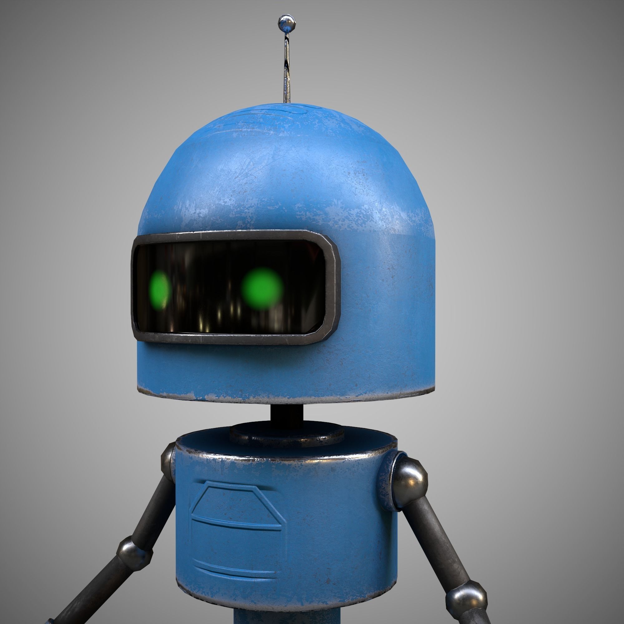 A low-poly 3D modelof a robot of three types Low-poly 3D model_4