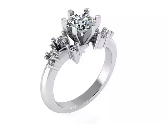 Round Diamond Ring 1427  3D print model