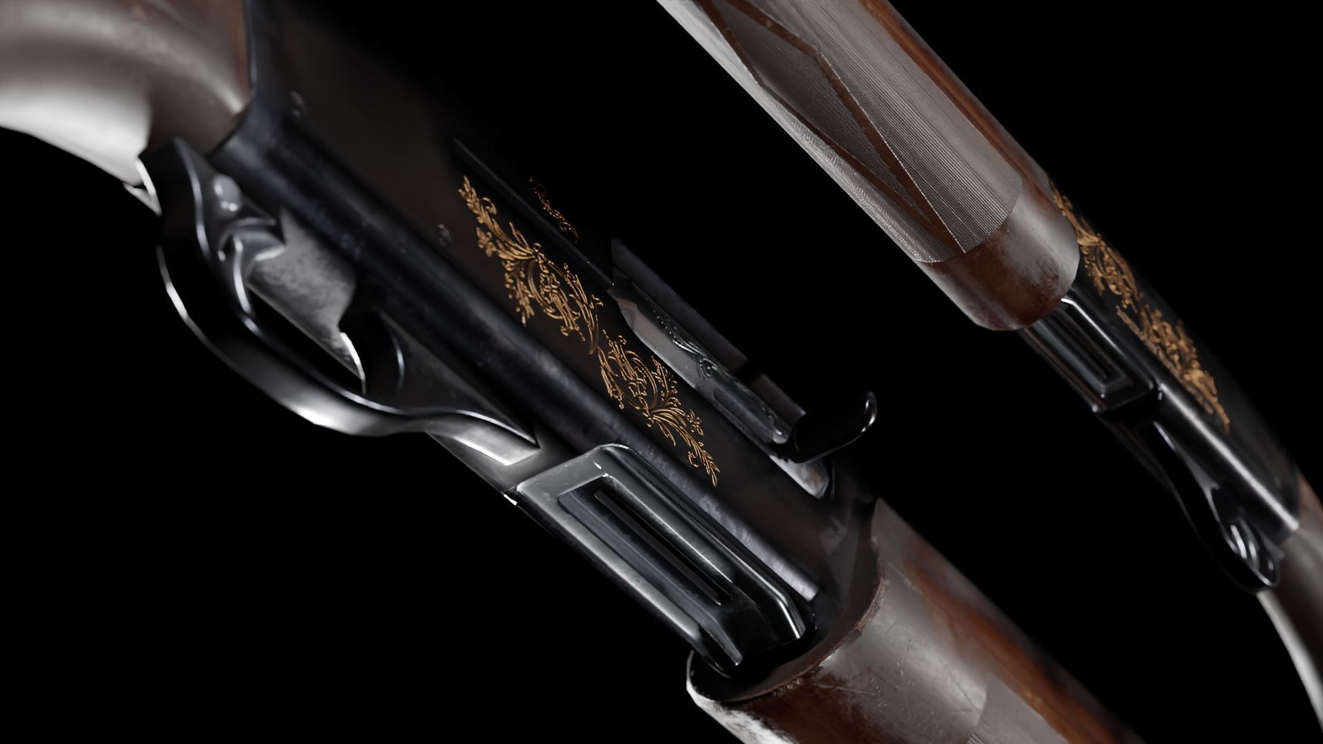 Low Poly Remington 1100 Low-poly 3D model_7