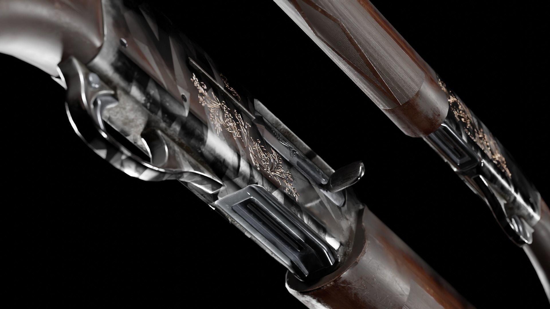 Low Poly Remington 1100 Low-poly 3D model_9