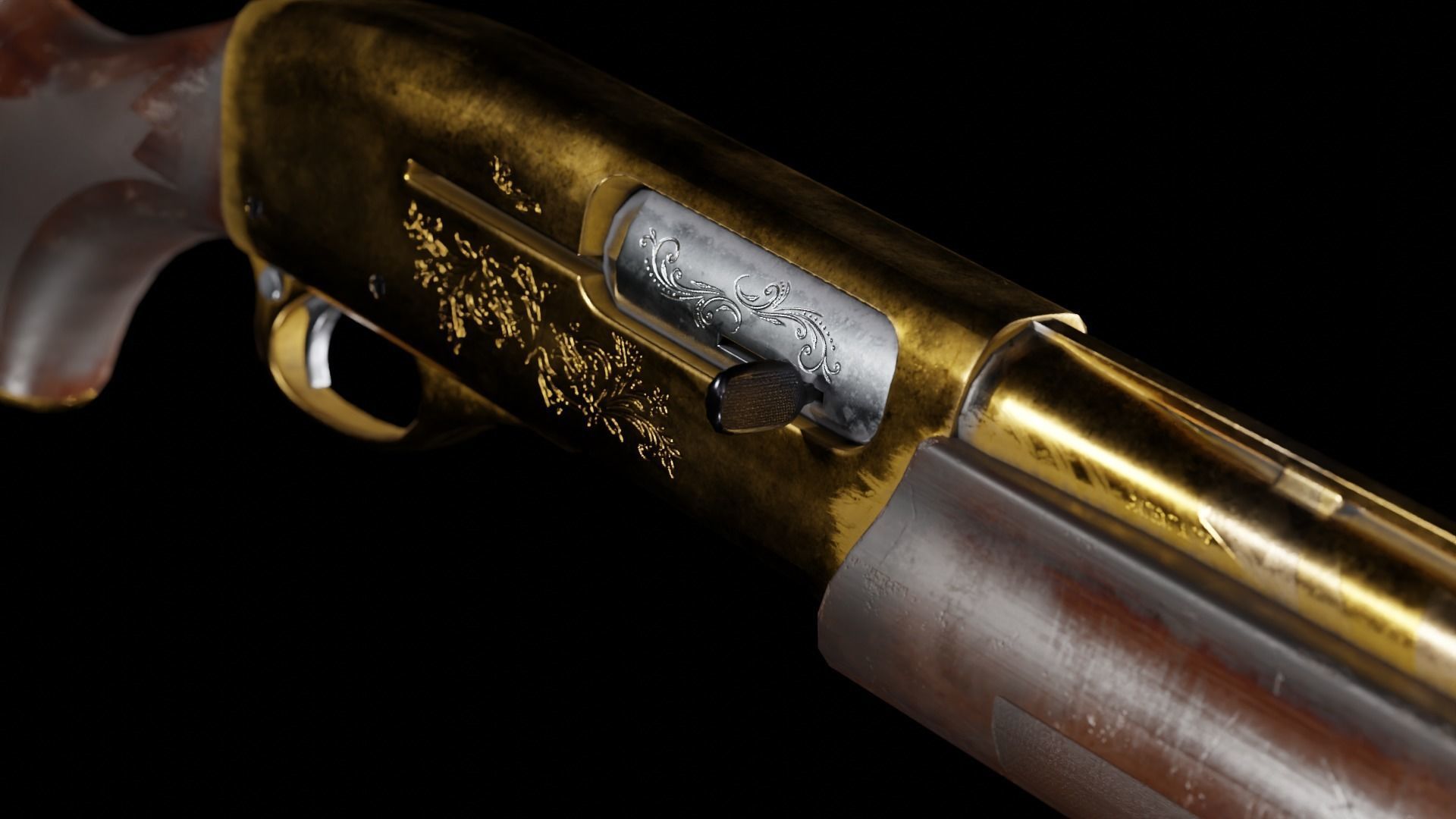 Low Poly Remington 1100 Low-poly 3D model_5