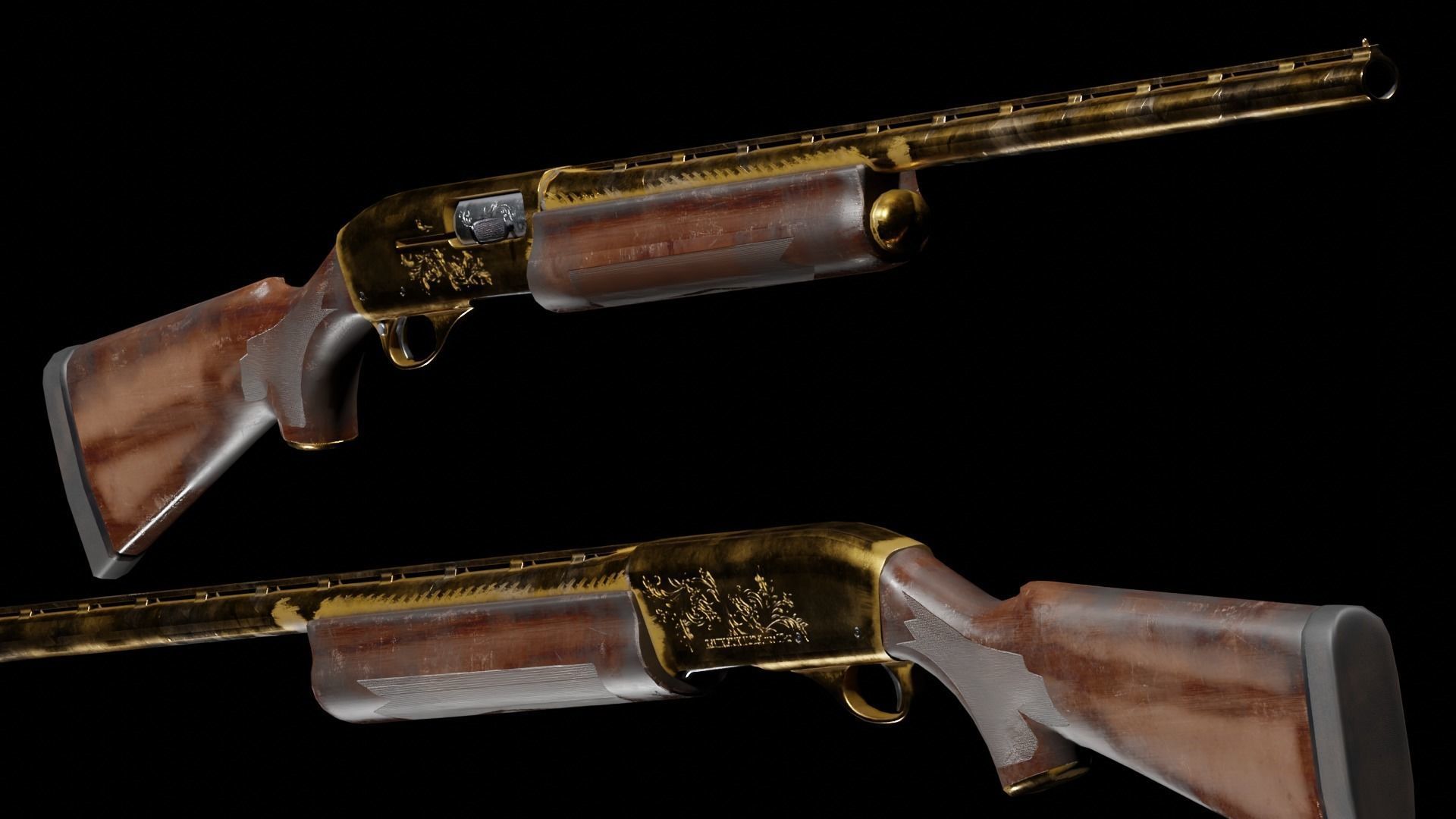 Low Poly Remington 1100 Low-poly 3D model_11