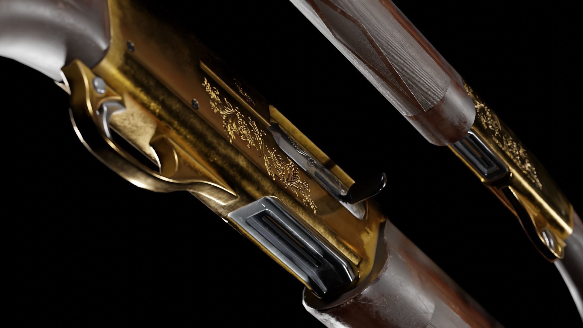 Low Poly Remington 1100 Low-poly 3D model_8